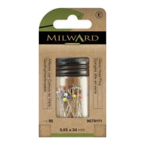 Alfileres con Cabeza de Vidrio Multicolor de Milward- 95 Unidades