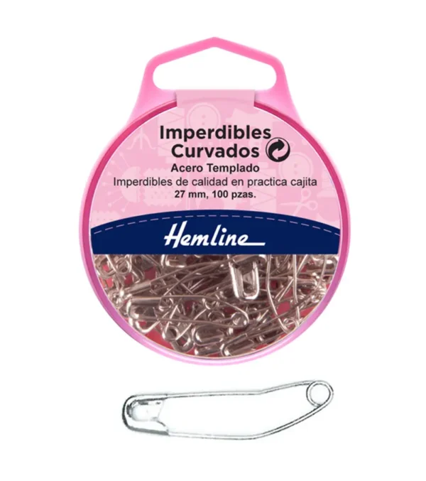 Imperdibles de 2,7 cm curvados - Hemline - 100 unidades